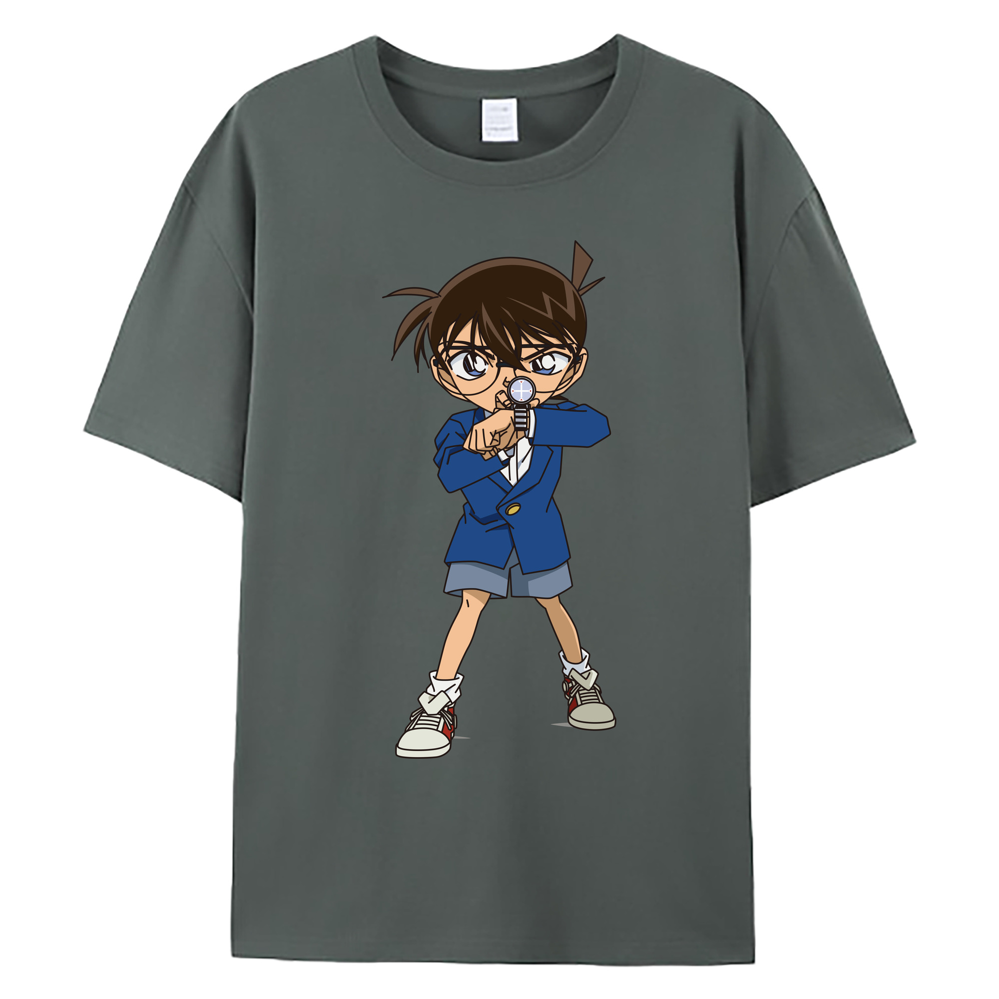 （画像用） 名探偵コナン 江戸川 コナン Detective Conan Conan Edogawa 綿100％ メンズ半袖Tシャツ｜肌触りやわらか＆通気性